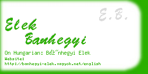 elek banhegyi business card